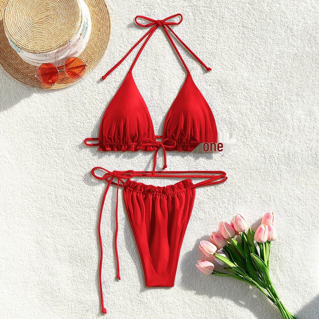 2024 European American Women's Sexy Split Bikini - Simple, Stylish Bandage Swimsuit