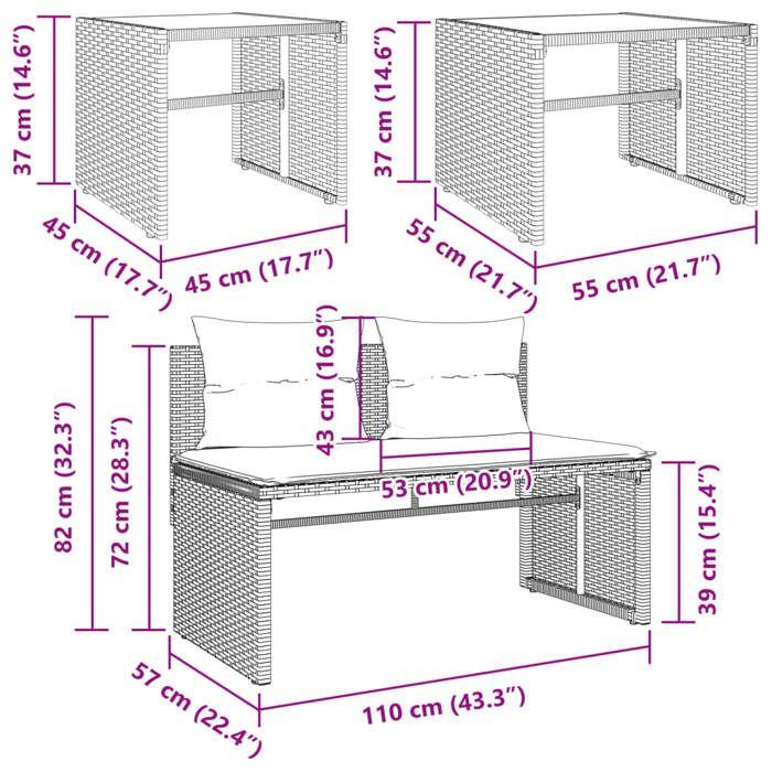 VidaXL Garden Lounge Set with Cushions 4 Pcs Beige Braided Resin, Outdoor Sofa Set, Garden Lounge, Set 4003882