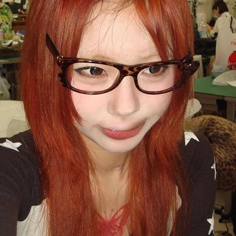 Cat Ear Leopard Cat Bow Glasses Frame No Lenses Cosplay Vintage Halloween Party Costumes Props Decorative Y2K DIY Frames