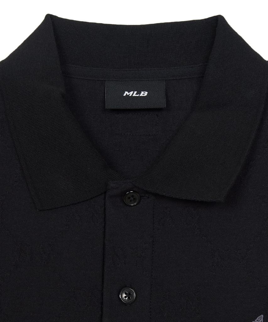Emelbi Diamond Monogram Jacquard Collar T-Shirt Ny (Black)