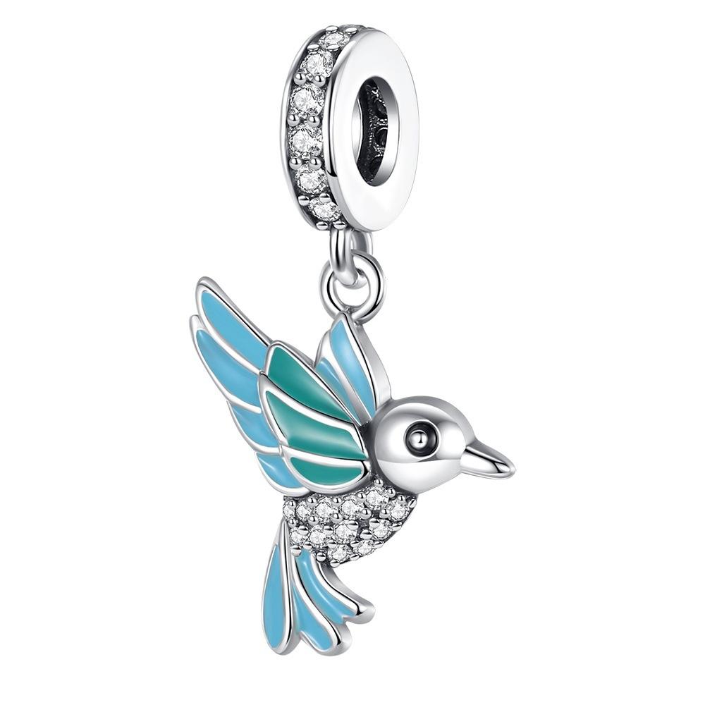 White Copper Silver Plated 925 Pendant, Butterfly Swallow Hummingbird Pendant Accessories Diy Jewelry Bracelet Necklace