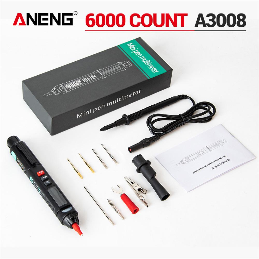 Multimeters 6000 Counts NCV with Backlight Flashlight Auto Data Hold for AC DC Voltage Resistance Electrician Tool ANENG A3008