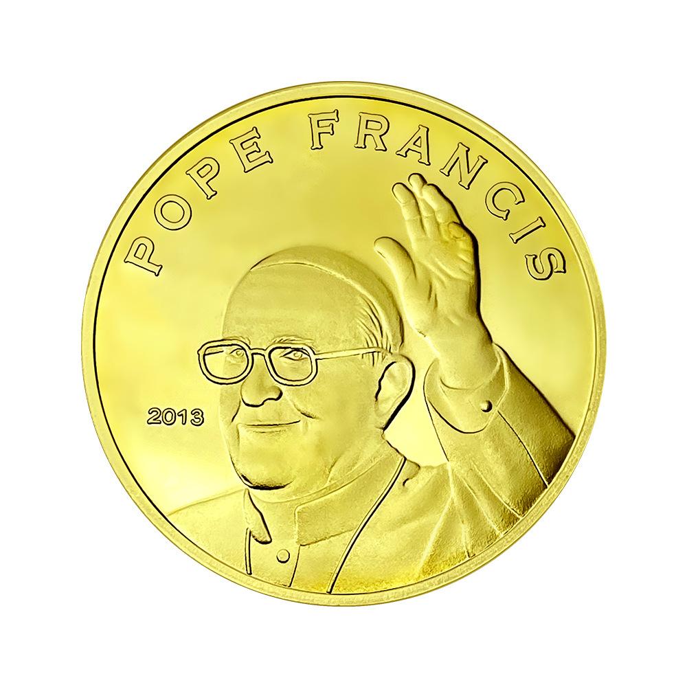 Папа Франциск, золоченая монета смерти Папы, креативный сувенир, медаль, памятная медаль золотой