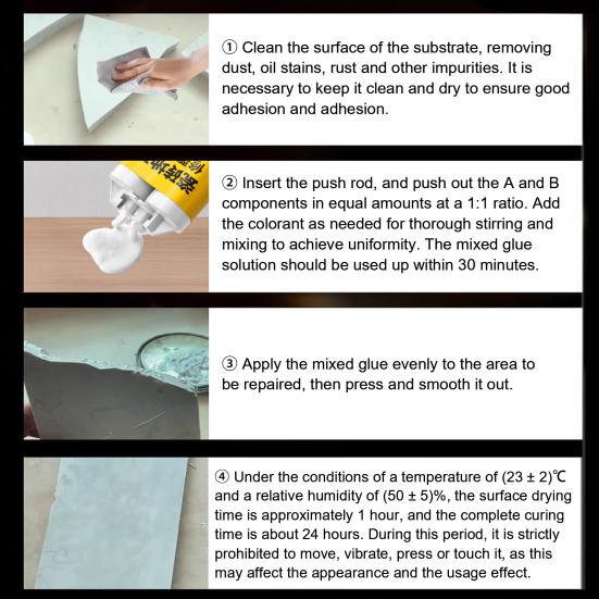 100ML Multifunctional Tile Repair Cream Quartz Countertop Marble Granite Ceramic Glaze Surface Cracked Tile Chipped Edges Corners Holes Repair Paste