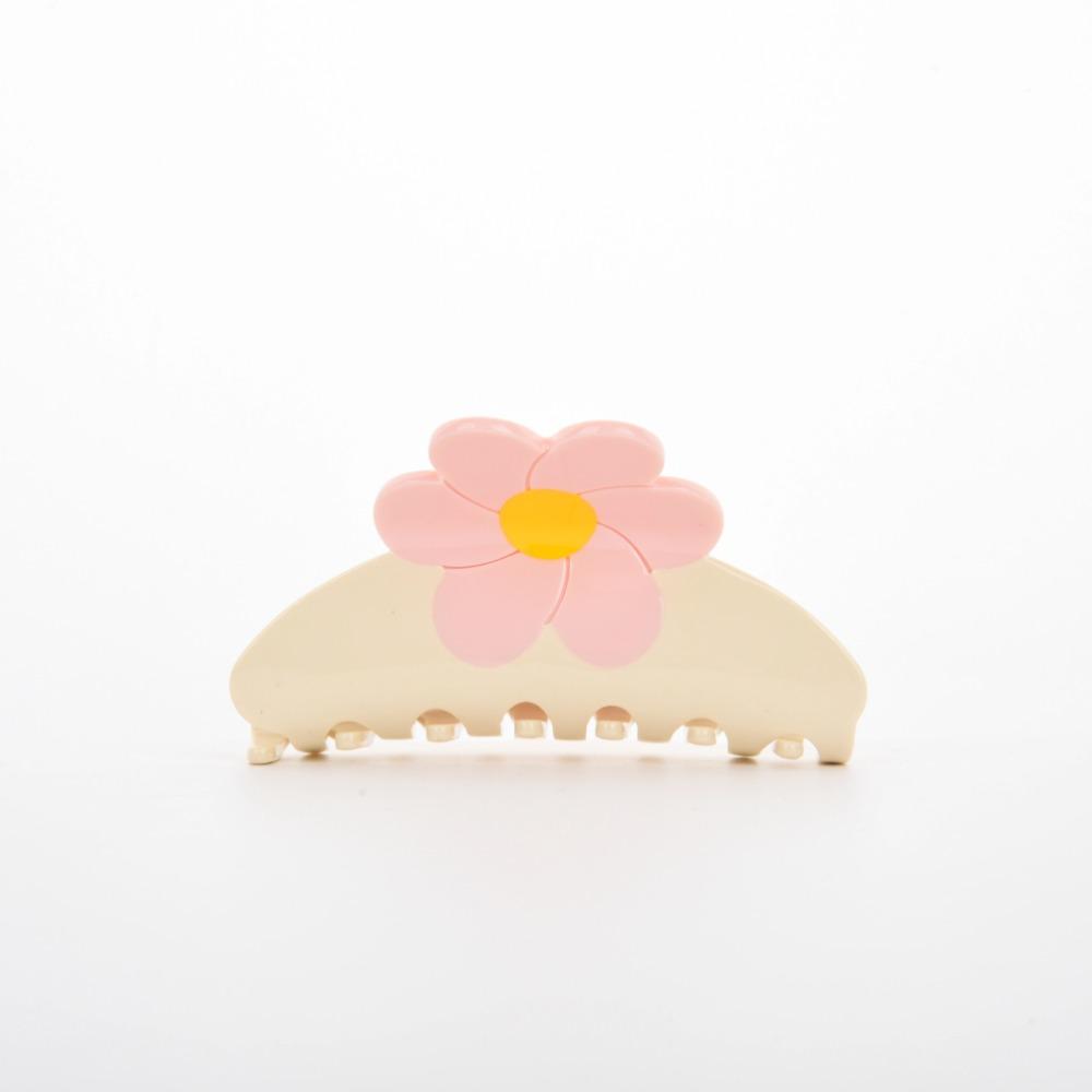 Colorful Acetic Acid Shark Clip Rhinestone Back Head Hair Grab Cute Sakura Barrettes  Girls