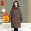 Women's Mid-length Plus Size Hooded Cotton Jacket