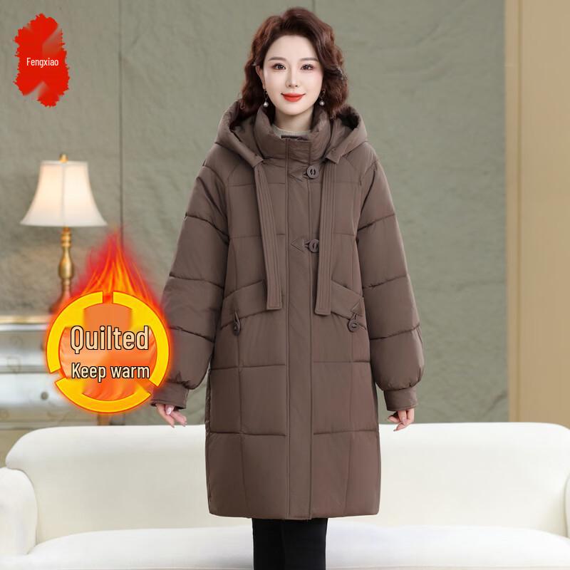 Women's Mid-length Plus Size Hooded Cotton Jacket