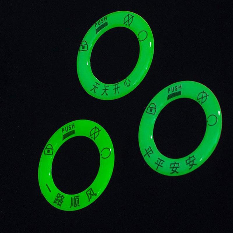 5 piezas de pegatinas luminosas para llavero de encendido de coche eléctrico y motocicleta, pegatinas decorativas para interruptor de luz, pegatinas fluorescentes