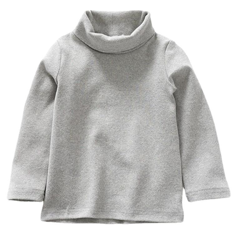 Camiseta Interior Básica de Algodón Puro de Manga Larga y Cuello Alto para Niñas Otoño/Invierno 2025