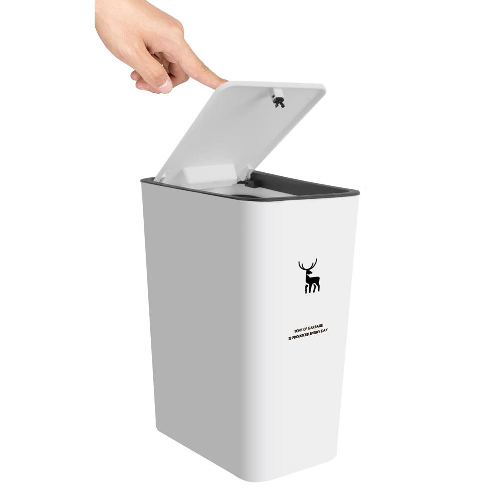 

Мусорное ведро для ванной с крышкой, мусорное ведро объемом 15 литров с прессованной крышкой, пластиковое мусорное ведро, мусорная корзина для кухни|спальни|офиса 10L