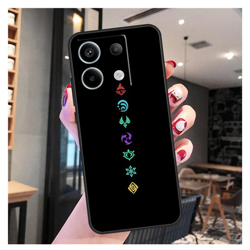 Genshin Impact Elements Case For Xiaomi Redmi Note 11 9 10 12 13 Pro Plus 12S 11S 10S 9S Redmi 12 10C 12C 13C Cover