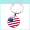 Stylowy brelok z flagą amerykańską, metalowe akcesorium, nowoczesny design, prezent, stop cynku