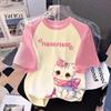 Cartoon Cat Graphic Girl Printed T-shirt Summer Women's Casual Outdoor Kids Short Sleeved T-shirt Clothing