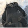 Women's Smiling Face Funny Fashion Couple Hooded Sweater American Heavyweight Loose Thickened Cashmere  Hoodie Pullover Top