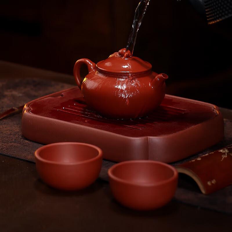 Bailiniyong Yixing Zisha Pure Handmade Cinnabar Clay Teapot