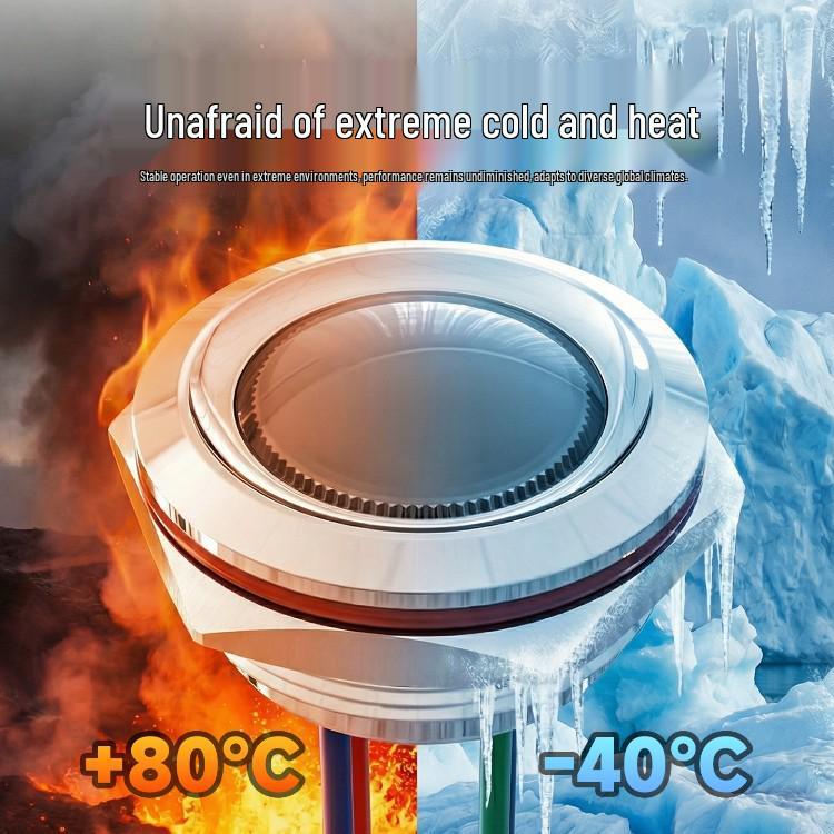 Blue Wave Tri-Color Metal Signal Indicator Light - Waterproof IP68, Explosion-Proof, 16/19/22/25mm, Wired, 220V
