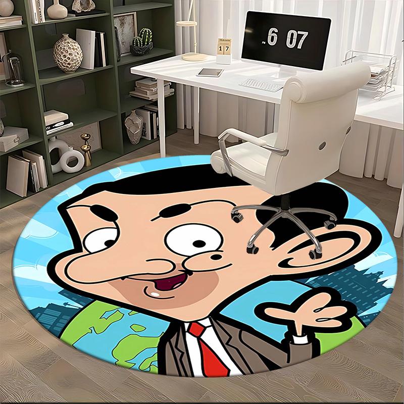Mr. Bean, Chair mat Round Rug Office carpet,Non slip, Suitable for Living Rooms, Bedrooms Decor1205053a