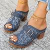 Übergrößen Schuhe für Damen 36-43 Sommer 2026 Mode Damen zum Hineinschlüpfen Plateau Hoher Absatz Bequem Offene Zehenpartie Damen Sandalen