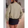 TIFICY Women's Fashion Casual Solid Color Print Fall Winter Long Sleeve O-Neck Jackets & Coats