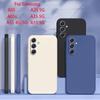 Čtvercový tekutý silikonový kryt na telefon pro Samsung Galaxy A15 A25 A35 A05 A05S A55 4G 5G Matný měkký proti pádu Zadní kryt Fundas