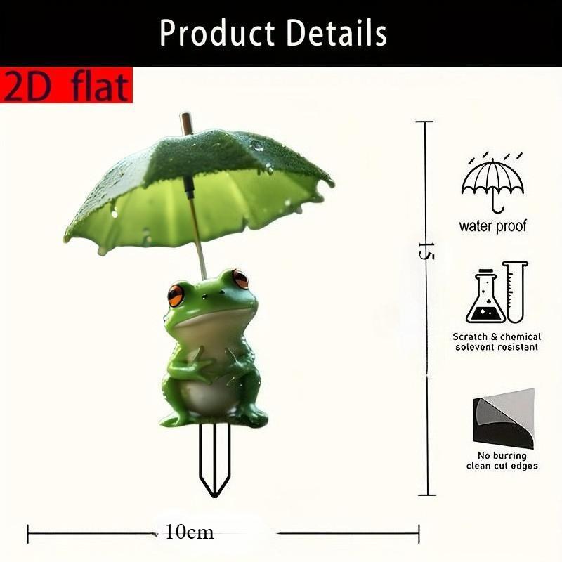 2D Flat, Smiling Frog Is Suitable for Courtyard, Lawn and Gardening/outdoor Accessories/garden Decoration Floor Inserts, Indoor Potted Plants,