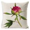Plant Rose Print Cushion Cover Living Room Sofa Bedroom Children'S Room Linen Decorative Pillowcase 45*45Cm