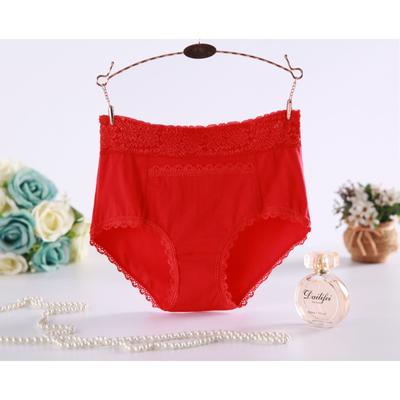 Calzoncillos de Algodón de Cintura Media Alta Talla Ropa Interior de Mujer Estilo Knickers con Bolsillo Braguitas Triángulo Rojo Grande