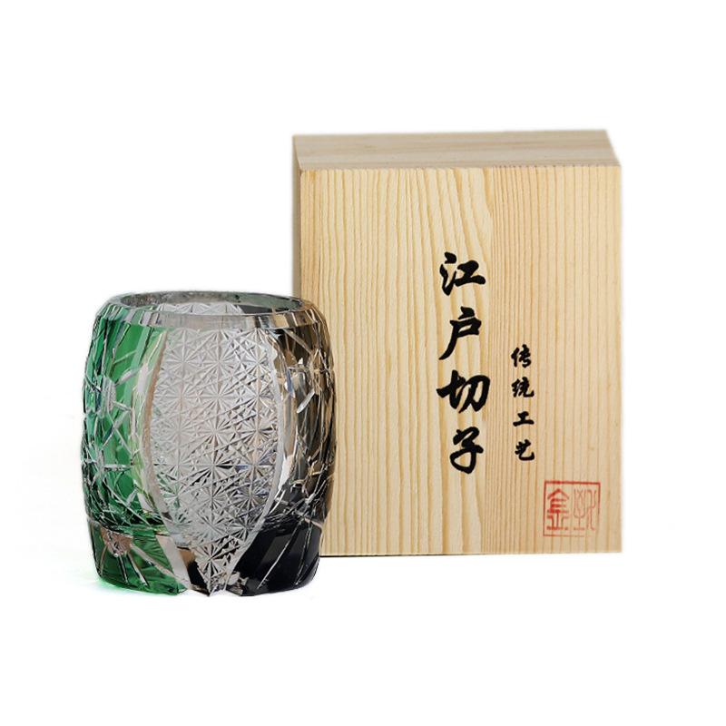 Jinzhi Japanese Edo cut handmade glass, Star Locke cup, two-color yin and yang whisky, wine glass planet