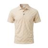 Mens Casual Check Jacquard Short Sleeve Collared Polo Shirt Breathable Loose Summer T-Shirt