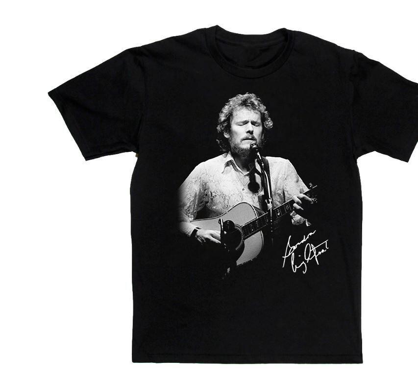 Vtg Gordon Lightfoot In Tour Concert Cotton Black Full Size Unisex Shirt BL089 Unisex T-Shirt S