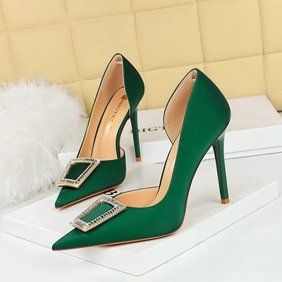 Modische und minimalistische schlanke Absätze, ultrahohe Absätze, flacher Mund, spitze Seite, ausgehöhlte Einzelschuhe, Damen-High-Heels