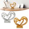 Sculpture Double Cœur Résine Statues Cœur Romantique Sculpture d'Amour pour Couple Statue d'Amour Statues Cœur Mariage Anniversaire