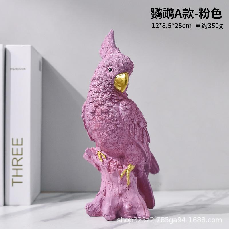 Nordic Modern Minimalist Parrot Resin Statue Home Decor Creative Animal Figurine Crafts Ornaments Table Living Room Decorations