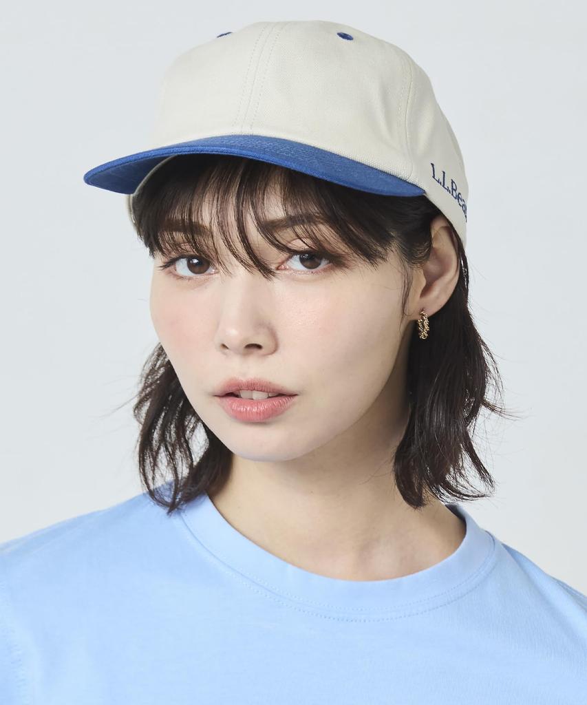 [L.L.Bean] Herren Zweifarbige Kappe aus Oxford-Stoff und Canvas, Größe L, Elfenbein/Grün, Weiß, CJ90201006