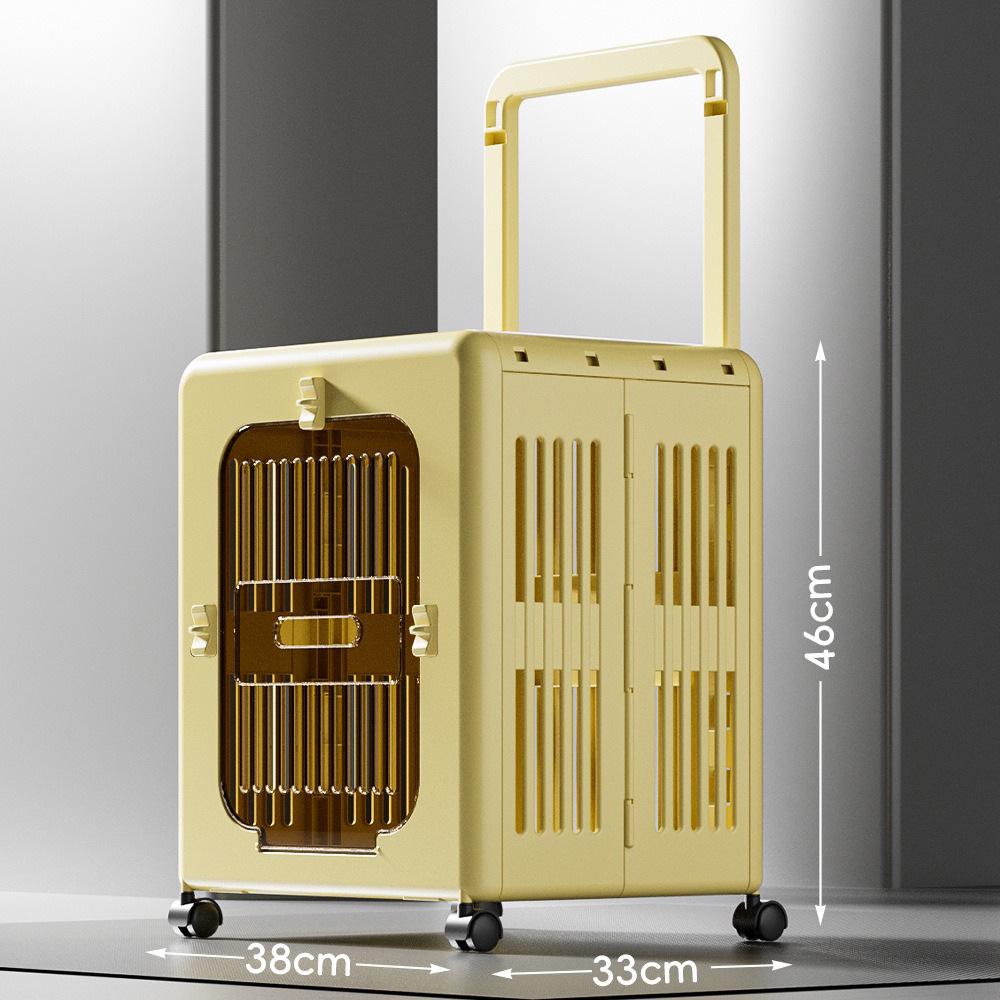 Foldable Large-Capacity Pet Luggage: Detachable Pull-Rod Box for Cats and Small Dogs