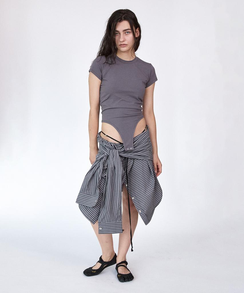 Holpeipeo Bodysuit Top (Purple Grey)