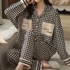 Year's three-piece pajamas women's summer new fine imitation cotton round neck short-sleeved high-end loungewear set spring and autumn