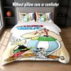 Asterix & Obelix Design Bett Bettwäsche-Set 1 Bettbezug + 2 Kissenbezüge Weich Atmungsaktiv Haushalts Bettwäsche
