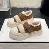 British Style Leather Thick-soled Velvet Casual, Board Shoes 2025 Winter New Round Head with Cashmere Thermal Cotton