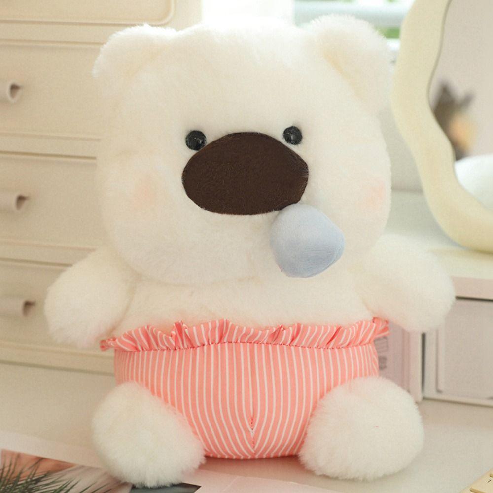 

Cartoon Snot Bear Plush Toy Stretchable Stuffed Animal Pillow Plush Bear Doll Room Decor рожевий