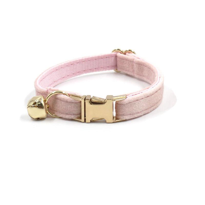 Cat Collar With Solid Color And Bell Decoration For Indoor And Outdoor Use