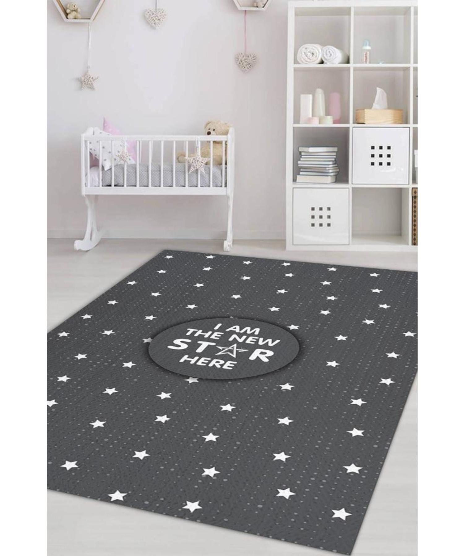 

The New Star of Here Cotton Woven Based Washable Non-Slip Decorative Kids Room Carpet