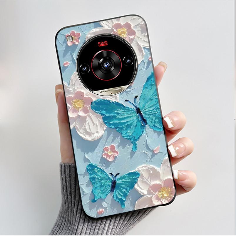 Printed Phone Case For ZTE Nubia Focus 2 Ultra 5G Funda Capa Soft Silicone Black Shell Cover Cute Flower Cartoon Casing Coque