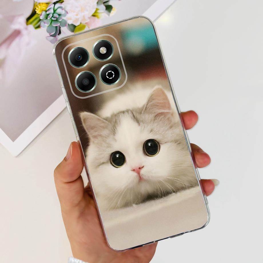 For Honor X6b JDY-LX1 Case Coque Clear Silicone Soft Back Cover For Honor X6a Plus Phone Bumper Coque Funda Dinosaur Cat Dragon