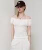 Nigaennikol Off Shoulder Ruffle Top_Ivory