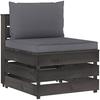 Sectional Corner Sofa - VIDAXL - Impregnated Wood - Anthracite and Grey - 3 Seater - Outdoor