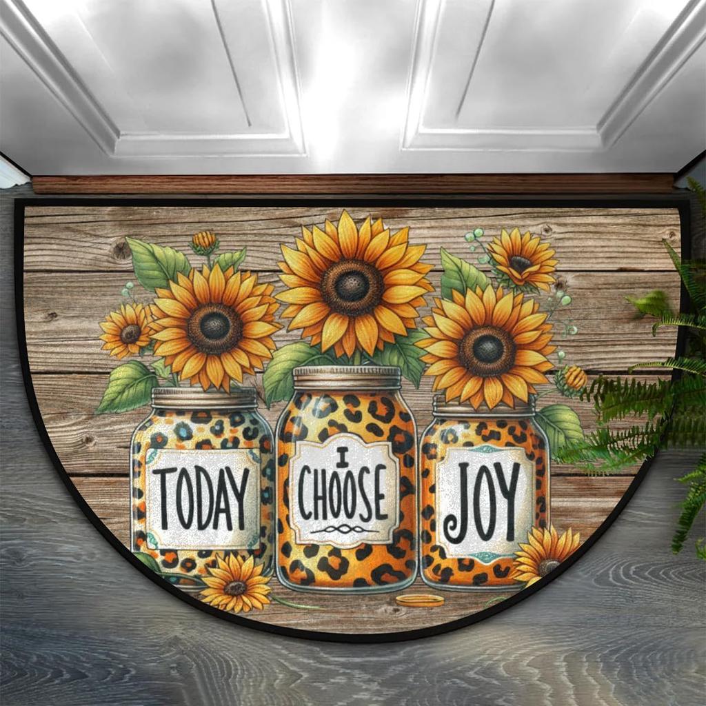 Spring Cartoon Half Circle Entrance Floor Mat Anti Dirty Wear Resistant Easy To Maintain Door Mat