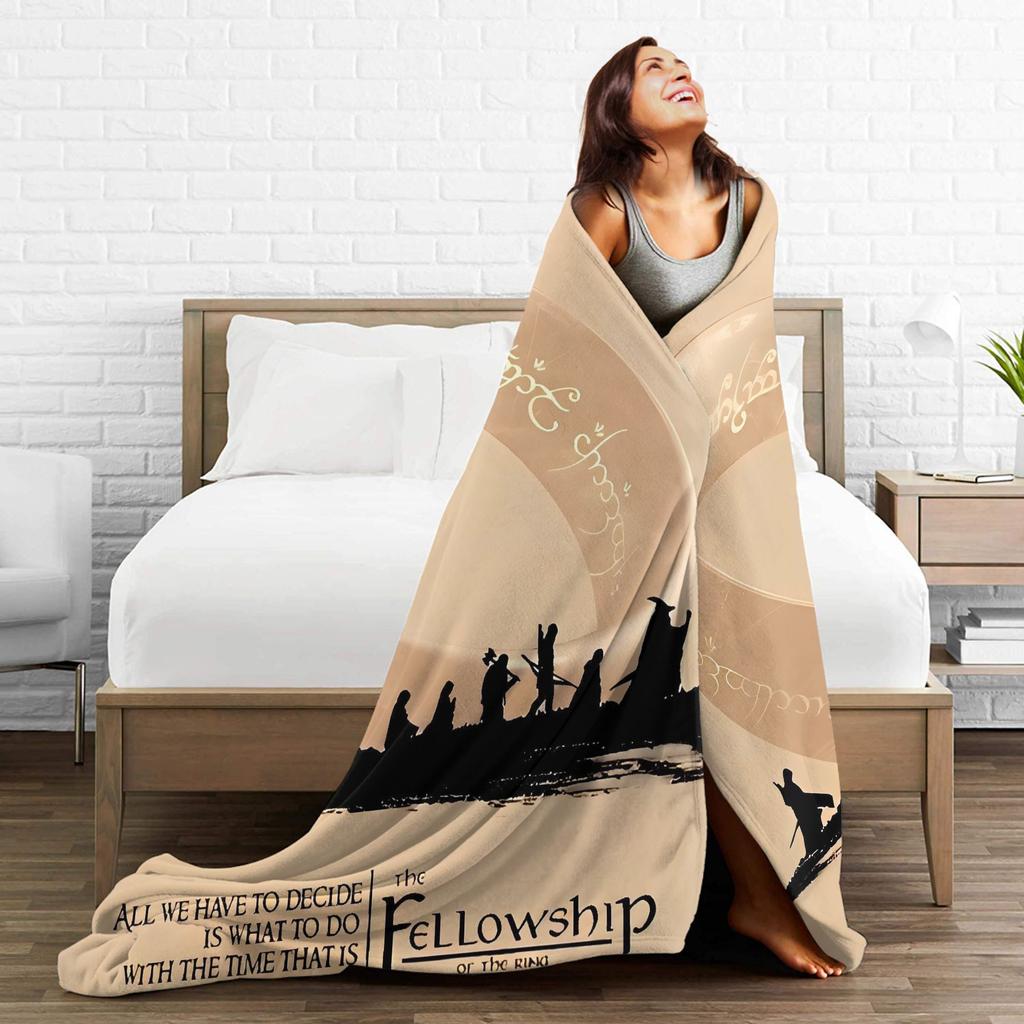 L-Lords Of The R-Rings  Blanket  Warm Soft Novelty Plush Throw Blanket For Home Decor Picnic Flannel Bedspread Bed Cover