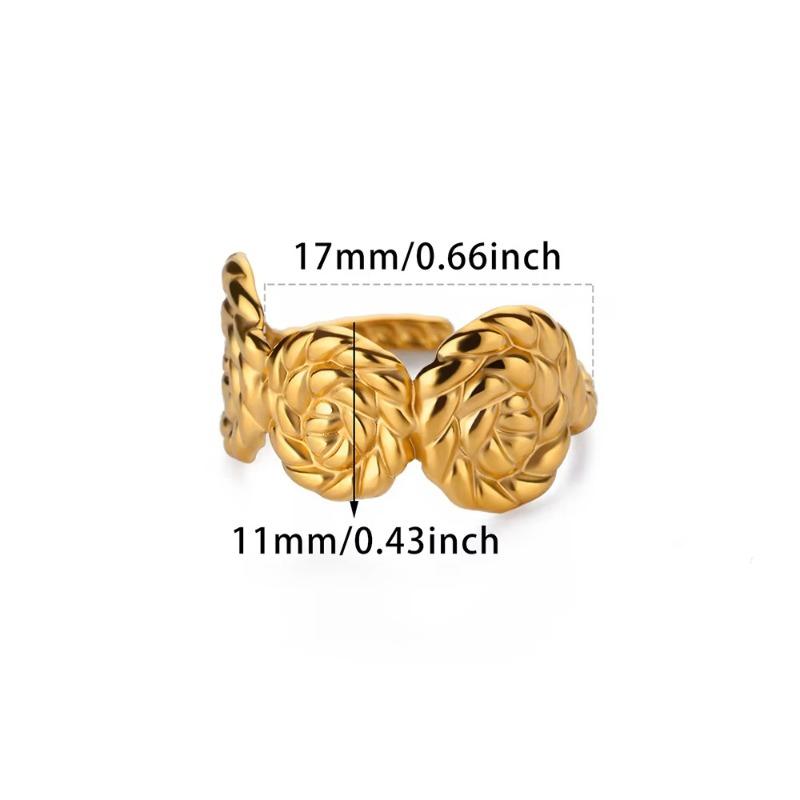 New Stainless Steel Plated K Color Zircon Ring Women's Daily Versatile Simple Temperament Medieval Ring