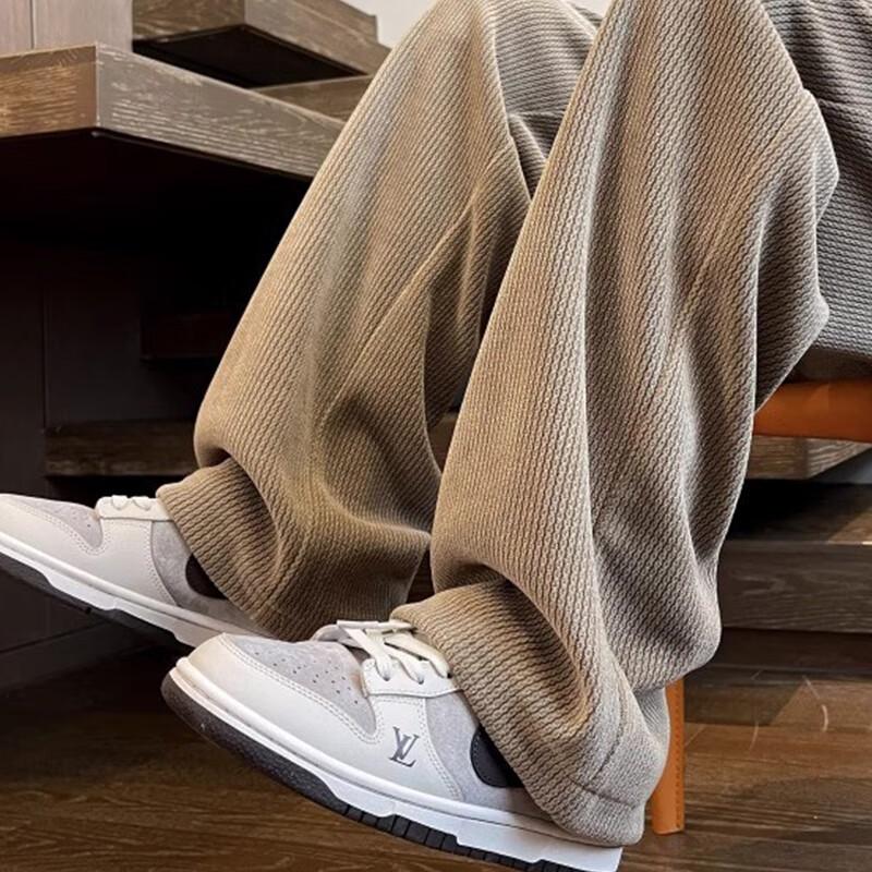 Jeanswest Men's Loose Fit Straight Wide-Leg Casual Pants